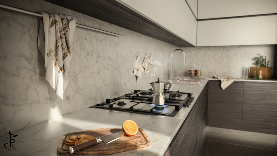 cucina in legno tranciato impiallacciato alpiwood gabon ebony